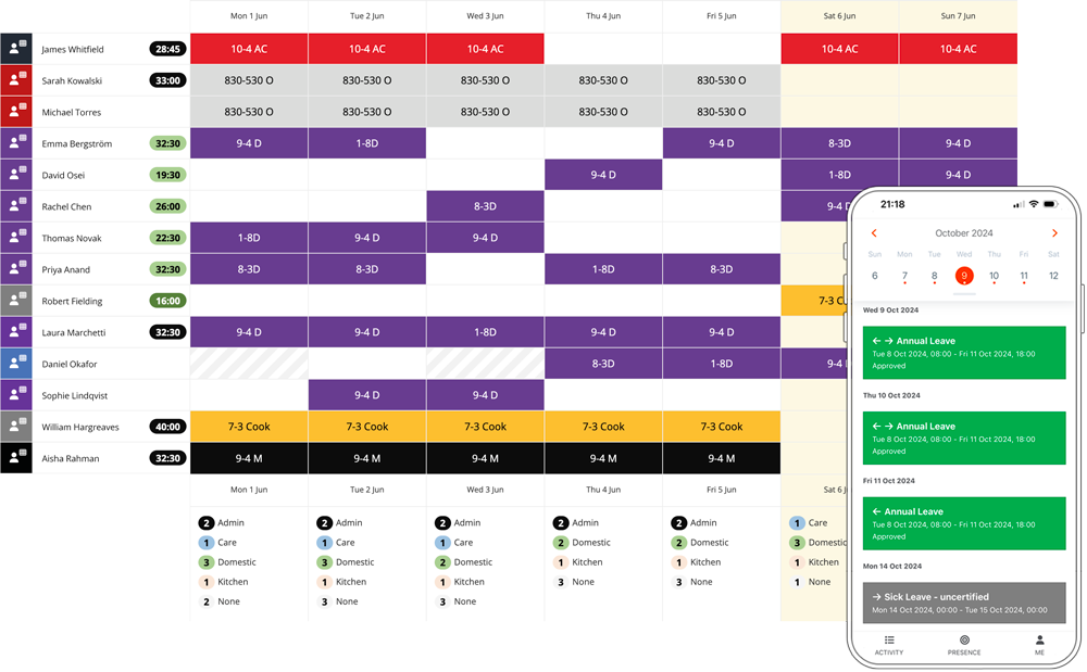 Alpaka rota and team app