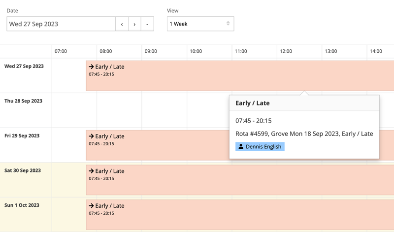 Staff calendar